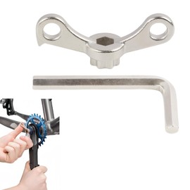 Bicycle Crank Removal Tool 2-in-1, Bicycle Crank Puller Tool for Shimano HollowTech 2, Crank Arm Disassembly Tool Made of Chrome-plated Steel, Bicycle Repair Kit with Angle Screwdriver