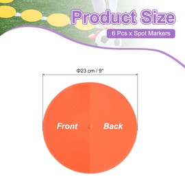 PATIKIL Spot Markers 9 Inch, 6 Pcs Non-Slip Floor Dots Agility Markers Flat Field Cones Poly Dots for Gym PE Speed Training Dance Soccer Basketball Sports, Orange