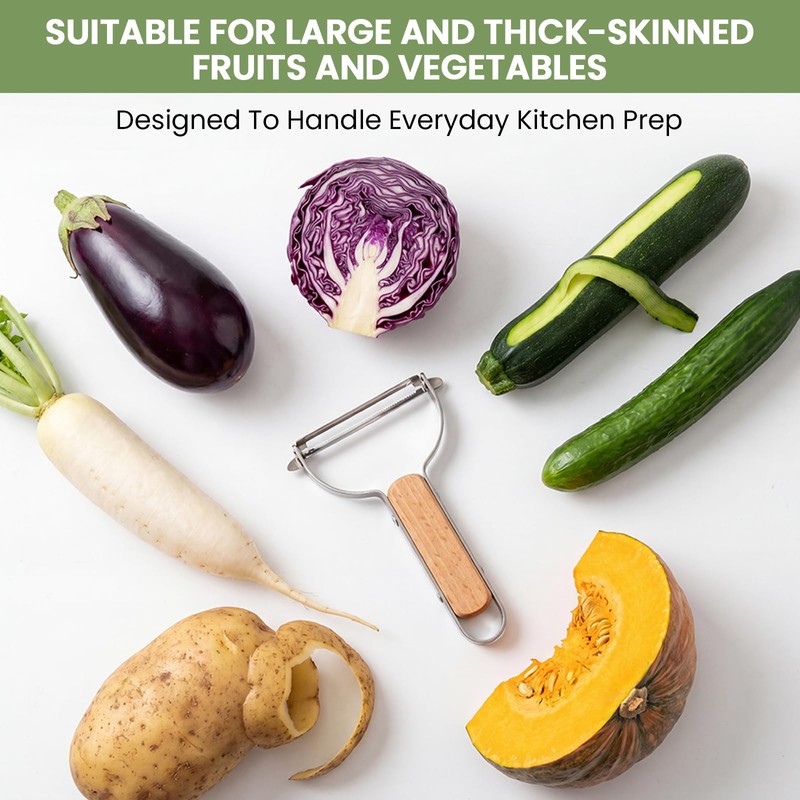 Vegetable Peeler for Kitchen, Stainless Steel Blade with Ergonomic Non-Slip