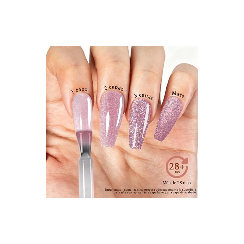CHERIMOYA Esmalte Glitter en Gel Brillos Multicolor para Uñas 15ml