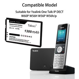TAWUZUOR 2pcs YL-5J Battery Compatible with Yealink W56H W59R W76P W56HB W60P W77P W79P W59VR One Talk IP DECT 3.7V 1300mAh