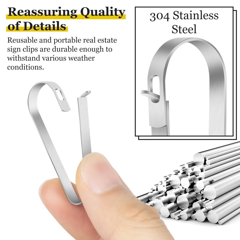 Daletu 16 PACKS Real Estate Sign Clips for Hanging Signs,