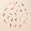FIEONCIY Press on Nails Almond Shape-Glossy Full Cover Acrylic Green