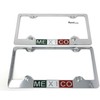 Mexico Mexican Flag Chrome Polished License Plate Frame, Front &