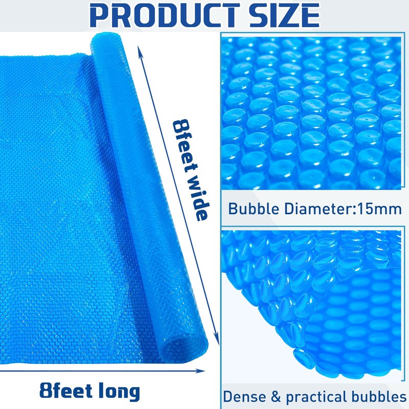 Amylove 8 x 8 ft Pool Hot Tub Solar Cover,