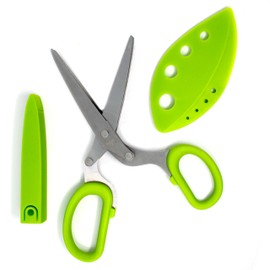 Norpro Multi Blade Herb Scissors with Blade Cleaner, 8-inch, Green