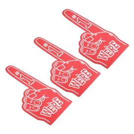 PATIKIL Giant Foam Finger 18 Inch, 3 Pcs Number 1 Foam Hand EVA Foam Finger Cheerleading Accessories for Sports Events Baseball Basketball Soccer Games, Red