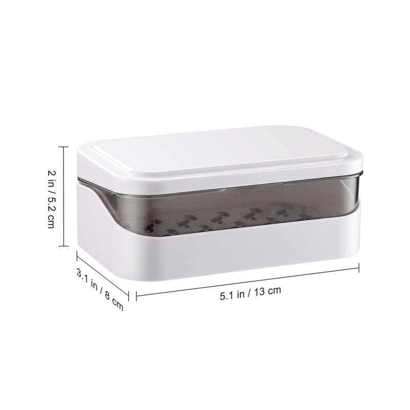 Operitacx Soap Container with Lid and Removable Drainer Portable Plastic