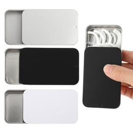 Qianyu 3 Pcs Portable Dental Floss Case Sliding Compact Dental Pick Organizer Box Refillable Metal Glide Flosser Dispenser Floss Holder for Travel Oral Care Dating Dinners Hotels Teeth Cleaning