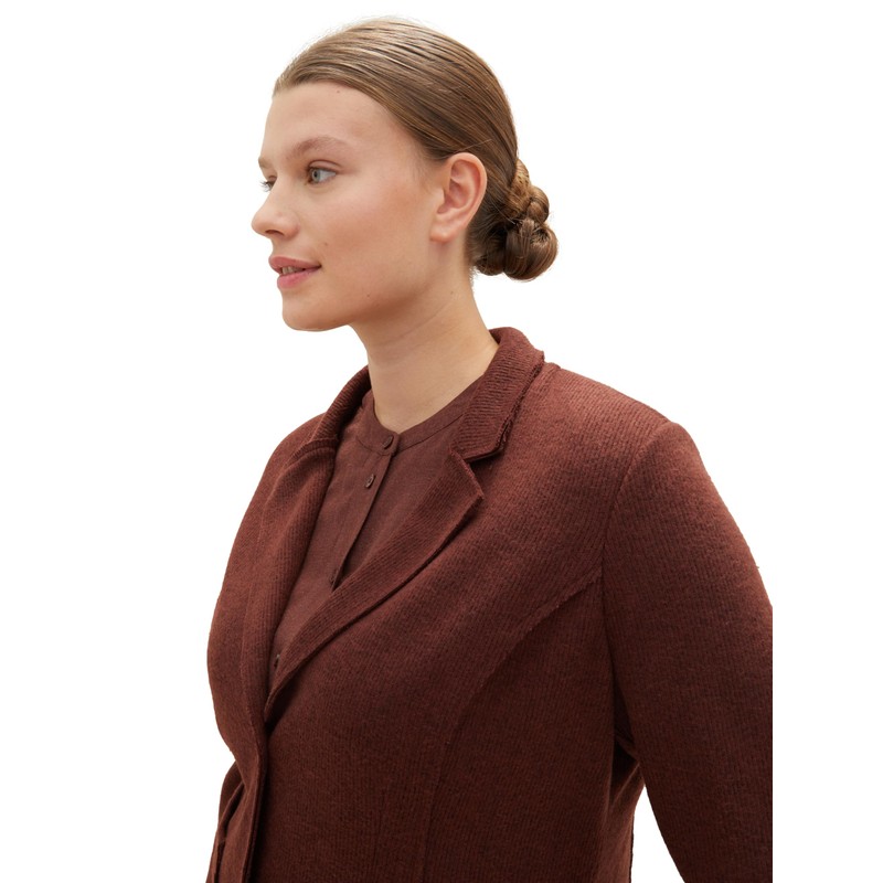 TOM TAILOR womens plus size blazer, 32404 - Raisin Melange