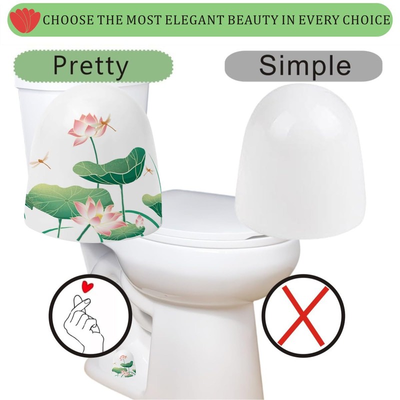 Beaspecal 2Pcs Toilet Bolt Caps with Elegant Pattern,Lotus Flower Pattern