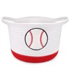 Baseball Woven Basket-Cute Cotton Rope Gift Basket Embroidered Baseball