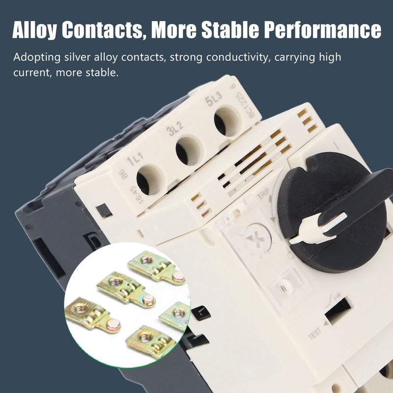 Motor Protection Circuit Breaker 4‑6.3A Knob Type Thermomagnetic Switch 35mm