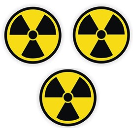 3 pcs Radioactive Radiation Symbol Nuclear Hard Hat Sticker, 2 inches - Hard Hat Decals