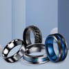 4Pcs Mens Rings Set Anxiety Spinner Chain Rotation Fidget Band