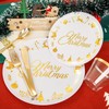 Ciaell 175 Pieces Christmas Plastic Plates - Christmas Gold Plastic