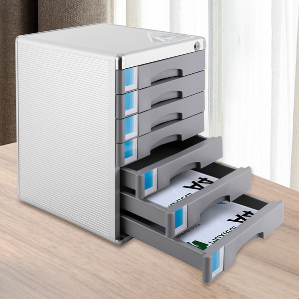 Office Filing Cabinet 7 Drawer Aluminum Alloy File Cabinet With