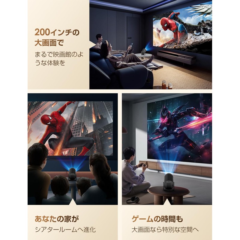 Projector, Small Home Projector, (Equipped with the Latest Android TV