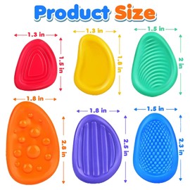 6 Pcs Fidget Toys Sensory Stone, Fidget Toy Pack, Fidget Toys Pack, Texture Soothing Worry Stone, A Portable Universal Toy for Relieving Anxiety, With A Comfortable Hand Feel