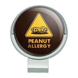 GRAPHICS & MORE Peanut Allergy Yellow Warning Sign Golf Hat Clip with Magnetic Ball Marker