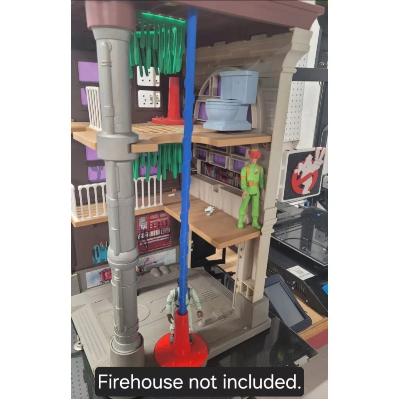 Kenner REPLACEMENT Fire Pole & Base - Spins - 3D