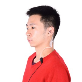 Cuifati Auriculares Universales con Micrófono PTT de 2 Pines para Walkie Talkies Auriculares de Tubo Acústico y Micrófono PPT Walkie Talkies de Radio de 2 Vías Plug and Play de 2 Pines