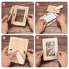 sourcing map 8Pcs Wood Frame,Paintable DIY Photo Frames 7.5 x