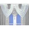John Aird STUNNING SILVER VOILE SWAG TASSELED CURTAIN DRAPE