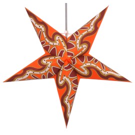Guru-Shop Foldable Advent Light Paper Star, Christmas Star, Mercury Red, Window Decoration, 5 Points