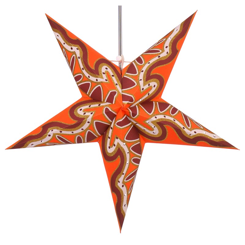 Guru-Shop Foldable Advent Light Paper Star, Christmas Star, Mercury Red,