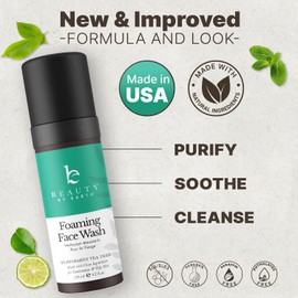 Foaming Face Wash Cleanser - USA Made with Natural & Organic Ingredients, Gentle Foaming Facial Cleanser for Women & Men, Non Toxic Daily Wash for Sensitive & Oily Skin, Non Drying Cleansing Foam
