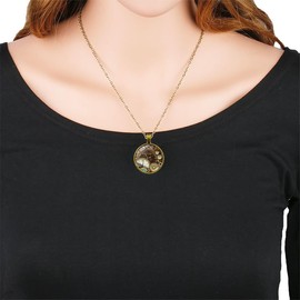 ONLYJUMP Steampunk Gear glass Pendant Necklace for Men Women Punk Vintage Gothic Antique Clockwork Steam Gear Chain Necklaces Sweater Steam Gears Jewelry Gift (Blue)