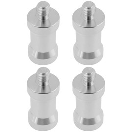 SG Store 4 Stück 6,35 mm weiblich auf 6,35 mm männlich Gewindeadapter aus Aluminiumlegierung für Studio-Beleuchtungsständer, Blitzschuh-Adapter