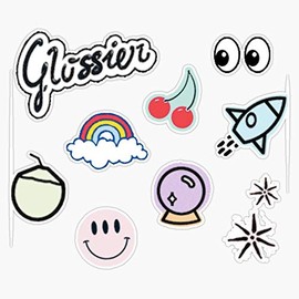 Glossier Set Bumper Sticker Window Vinyl Decal 5"