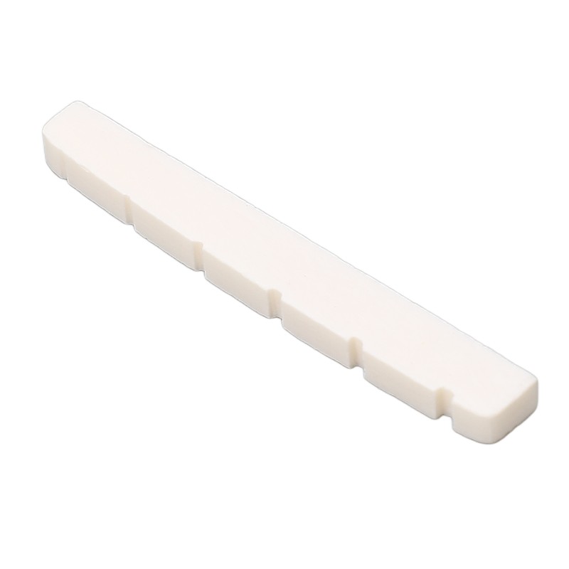 10Pcs Guitar Slotted Bone Nut Flat Bottom 6 String Electric