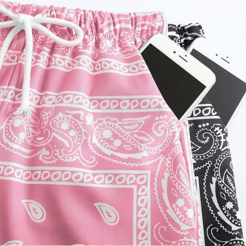 Eymitory Boy's 2 Pack Summer Boho Paisley Print Shorts Kids