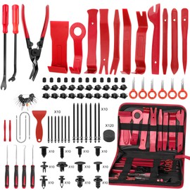 JNLK 352pcs Trim Removal Tool, Pry Tool, Door Panel Removal Tool Kit, Clip Tool, Fasteners Removal Tool with Car Retainer Body Clips Set, red