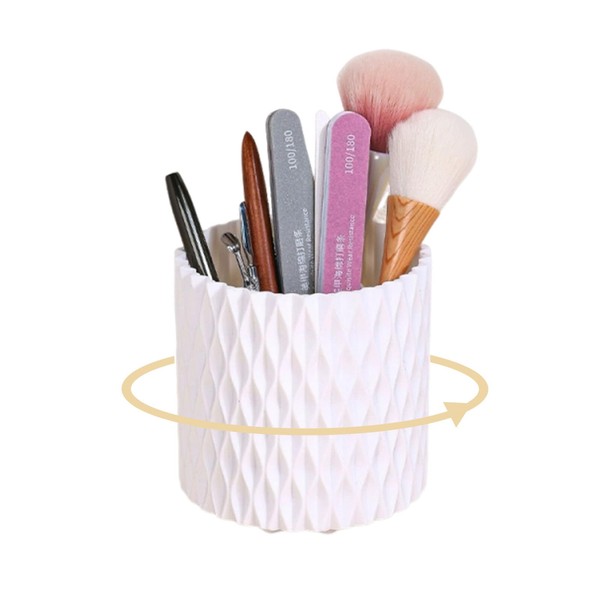 Dinghaole Makeup Organiser Brush Holder,360-Degree 5Divided Slots Spinning Pencil Pen