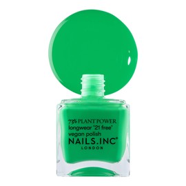 Nails Inc Plant Power Nail Polish, Mother Earths Calling, Green, 73% Plant-Based, Long Wearing, Quick Dry, High Shine Gel Like Finish, 21-Free, Vegan & Cruelty Free Nail Polish, 0.47 Fl Oz