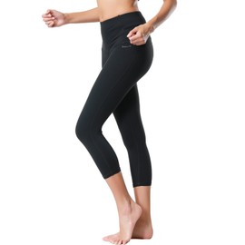 Dragon Fit Compression Yoga Pants Power Stretch Workout Leggings With High Waist Tummy Control, 03black-capri, Medium