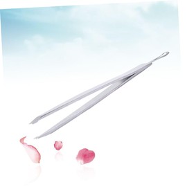 IWOWHERO 1pc Eyelash Tweezers Lash Cluster Tweezers Makeup Tweezers Stainless Steel Eyebrow Tweezers Eyebrow Clip Silver