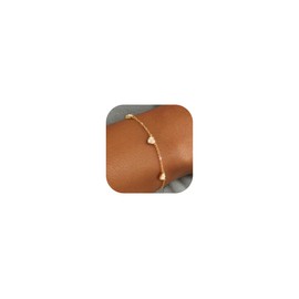 ZOERAY Women's Gold Silver 925 Adjustable 18K Gold-Plated Heart Charm Bracelet Clover Bracelet with Zirconia Bracelets Flowers Bracelet Waterproof Jewellery Gifts for Women Girls