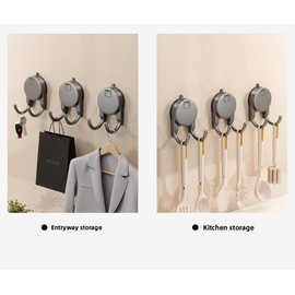 Oleth Multifunctional Wall-Mounted Suction Cup Hooks: no-Drilling, Strong Load-Bearing, Traceless. Ideal for Bathroom, Kitchen, Living Room. Holds Towels, Coats, Bags, Keys (Mixed Set)