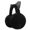 Faxianther Girls Earmuffs Coldproof Cute Sequin Cat Ears Fluffy Plush