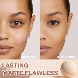 Kaely Oil Control Face Pressed Powder,Perfection Matte Compact Powder,Long Lasting Waterproof Finishing Powder Makeup,polvo compacto de maquillaje,Lightweight,Vegan,03 Pure Beige