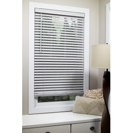 2 Inch Cordless Room Darkening Faux Wood Blind - 20" W x 60" L - Gray, Over 1,000 Custom Sizes Starting at 18.97, Inside or Outside Mount, Venetian Shades for Interior Windows by Lumino