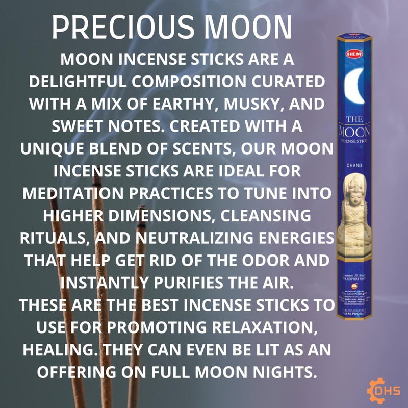 HEM Incense sticks PRECIOUS MOON Full box of 6 with