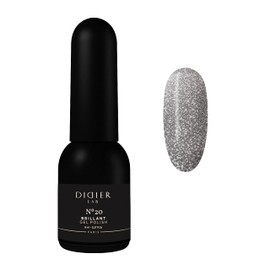 DIDIER LAB – Gel Polish Brillant No 20 – Professional Manicure Pedicure Nail Gel Polish with Sparkling Platinum Hue –Light Reflective Shimmer - Rich Pigment for Complete Nail Coverage – UV LED Lamps
