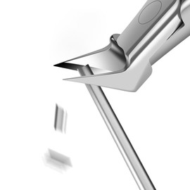 Toenail Clippers for Ingrown Toenails, Straight Blade Nail Clippers for Thick Nails, Ergonomic Design for Adults, Seniors, Men and Women (Black)