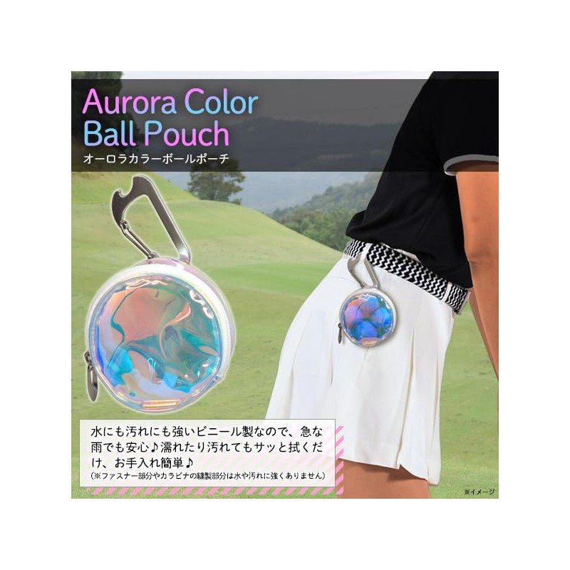 Golf Ball Case Ball Holder with Carabiner Aurora Color Women